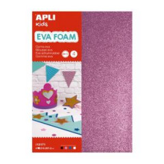 Pena EVA A4 Biele, �ierne, �erven� a modr� trblietky, 4 listy 