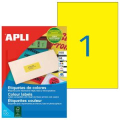 Etikety farebn 210x297mm APLI A4 100 hrkov fluo lt 