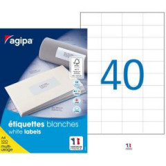 Etikety univerzlne 52,5x29,7mm Agipa A4 100 hrkov 
