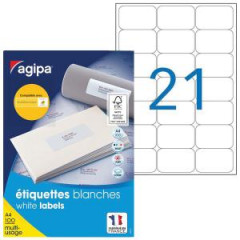 Etikety univerzlne 63,5x38,1mm Agipa A4 100 hrkov 