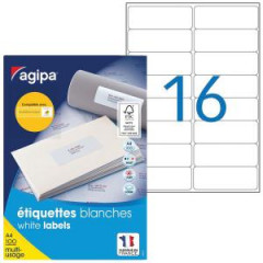 Etikety univerzlne 99,1x33,9mm Agipa A4 100 hrkov 