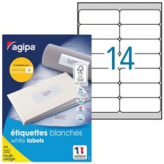 Etikety univerzlne 99,1x38,1mm Agipa A4 100 hrkov 