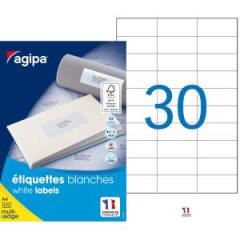 Etikety univerzlne 70x29,7mm Agipa A4 100 hrkov 