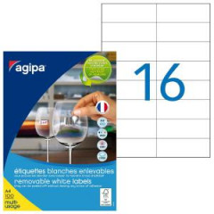 Etikety univerzlne odnmaten 105x37 mm Agipa A4 100 hrkov 