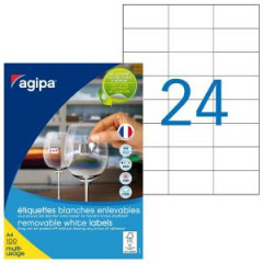 Etikety univerzlne odnmaten 70x37mm Agipa A4 100 hrkov 