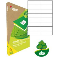 Etikety univerzlne recyklovan 105x37mm Agipa A4 100 hrkov