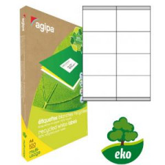 Etikety univerzlne recyklovan 105x70mm Agipa A4 100 hrkov 