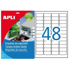 Etikety bezpenostn APLI `achovnicov vzor` 45,7 x 21,2 mm A4 biele 10 hrkov 