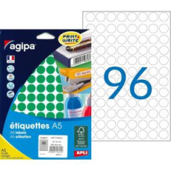 Etikety kruhov 15mm Agipa A5 zelen 