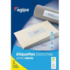 Etikety univerzlne na zakladae 38 x 190 mm Agipa A4 20 hrkov 