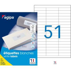 Etikety univerzlne 70x16,9mm Agipa A4 100 hrkov 