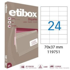 Etikety univerzlne 70x37mm Etibox A4 100 hrkov