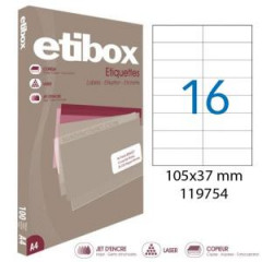 Etikety univerzlne 105x37mm Etibox A4 100 hrkov