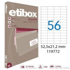 Etikety univerzlne 52,5x21,2mm Etibox A4 100 hrkov