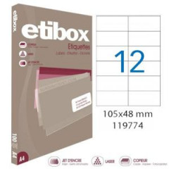 Etikety univerzlne 105x48mm Etibox A4 100 hrkov