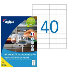 Etikety univerzlne odnmaten 48,5x25,4mm Agipa A4 100 hrkov 