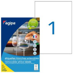Etikety univerzlne odnmaten 210x297mm Agipa A4 100 hrkov 