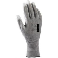 Rukavice polyester, poloman BUCK, siv ve. 7/S 