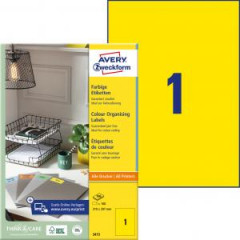 Etikety farebn 210x297mm Avery A4 100 hrkov lt 