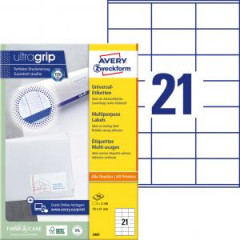 Etikety univerzlne 70x41mm Avery A4 100 hrkov 