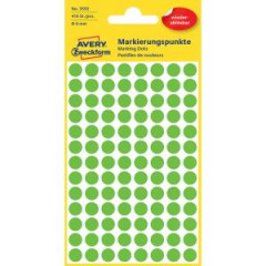 Etikety kruhov 8mm Avery odnmaten zelen 