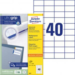 Etikety univerzlne 52,5x29,7mm Avery A4 100 hrkov 