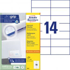 Etikety univerzlne 105x42,3mm Avery A4 100 hrkov 