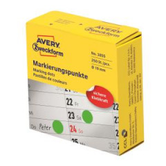 Etikety kruhov 19mm Avery zelen v dispenzore 