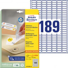 Etikety univerzlne odnmaten 25,4x10mm Avery A4 25+5 hrkov 