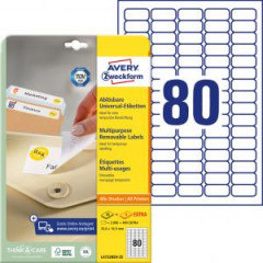 Etikety univerzlne odnmaten 35,6x16,9mm Avery A4 25+5 hrkov 