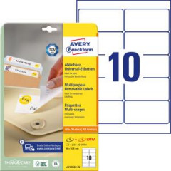 Etikety univerzlne odnmaten 96x50,8mm Avery A4 25+5 hrkov 