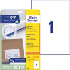 Etikety univerzlne 210x297mm Avery A4 25+5 hrkov 