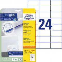 Etikety univerzlne 70x37mm Avery A4 25+5 hrkov 