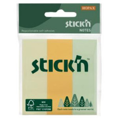 Samolepiaci bloek, 76x25 mm, mix pastelovch farieb, 3x50 lstkov 