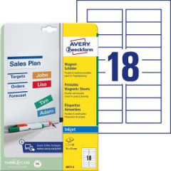 Magnetick popisovacie ttky Avery 78mm x 28m 