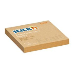 Samolepiaci bloek Kraft, 76x76 mm, prrodn hned 
