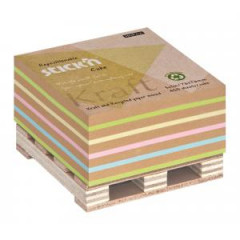 Samolepiaci bloek na paletke 76x76mm 400 lstkov mix Kraft a pastel 
