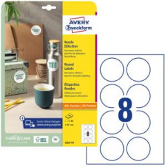 Etikety univerzlne kruhov 65mm Avery A4 10 hrkov 