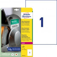 Etikety Avery 210x297 mm, ultra odoln biele 