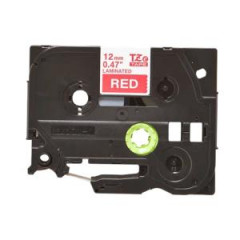 Samolepiaca pska Brother TZe-435 12 mm biele psmo na ervenej pske 