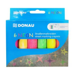 Krieda na chodník DONAU, 10,5cm, mix neónových farieb, 6 ks 