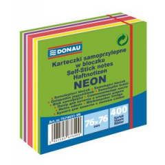 Samolepiaci bloek Donau 76x76mm 400l nenov zelen 