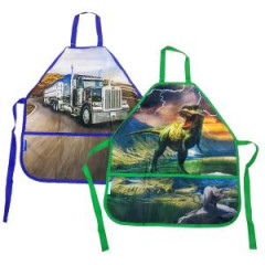 Detská zástera na maľovanie pre chlapcov DONAU, 2 motívy, rozmer 54x46 cm 