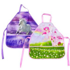 Detská zástera na maľovanie pre dievčatá DONAU, 2 motívy, rozmer 54x46 cm 