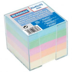 Poznmkov bloek kocka nelepen, 83x83x75 mm, pastelov farby, ra krabika 