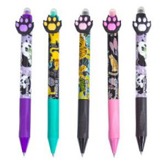 Gélové pero DONAU s odtlačkom labky, 0,7 mm, vymazateľné, displej 50ks 