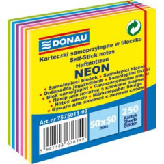 Samolepiaci bloek DONAU v 6 nenovch farbch 50x50mm 250l 