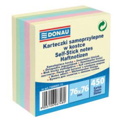 Samolepiaci bloek DONAU 5 pastelovch farieb 76x76mm 450l 