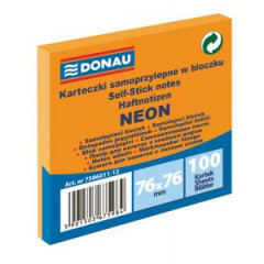 Samolepiaci bloek Donau nenov 76x76 mm oranov 