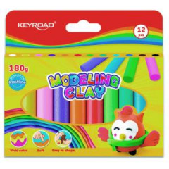 Plastelna KEYROAD nenov, blister 12 ks, mix farieb 